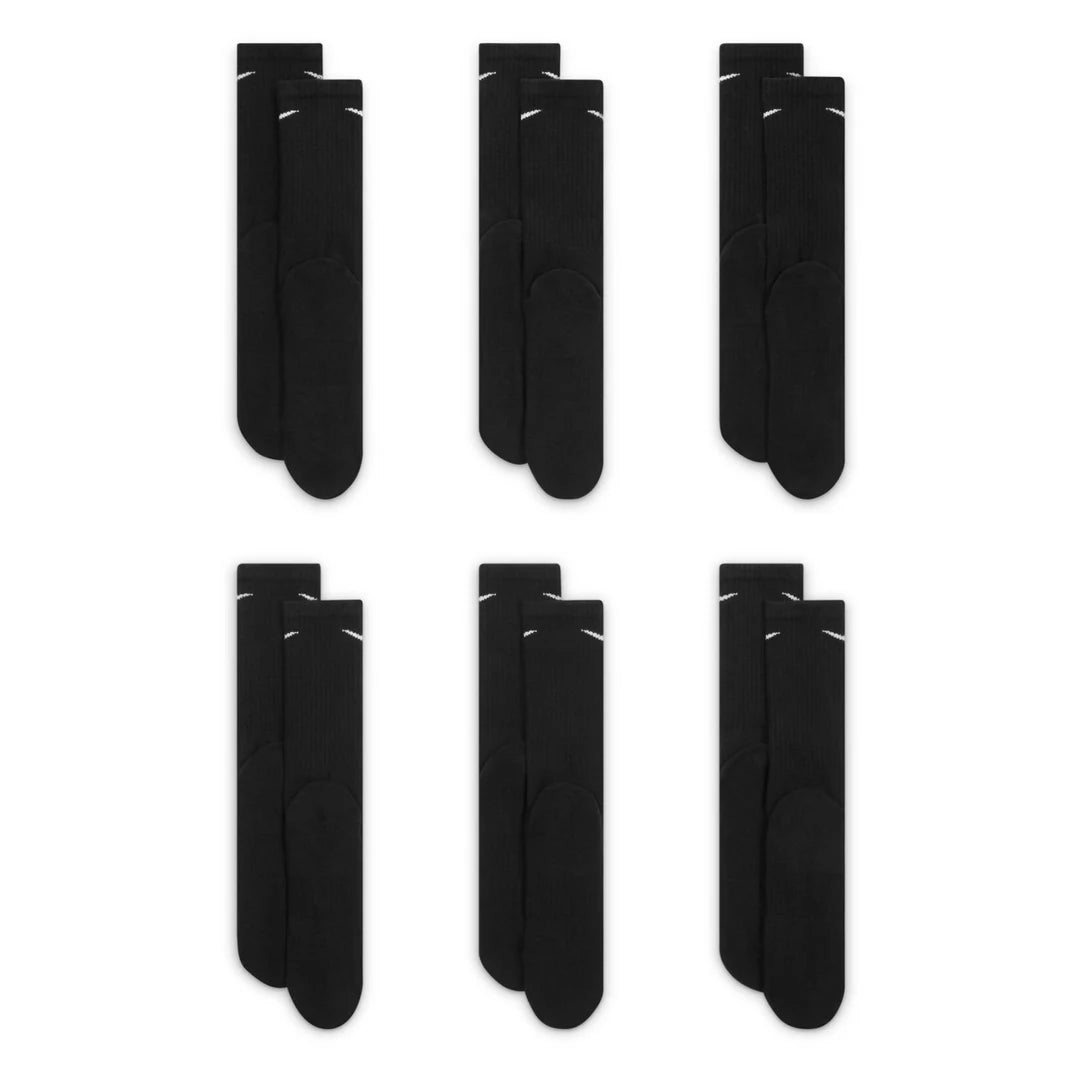 Nike Everyday Cushioned Training Crew Socks (6 Pairs) - Black