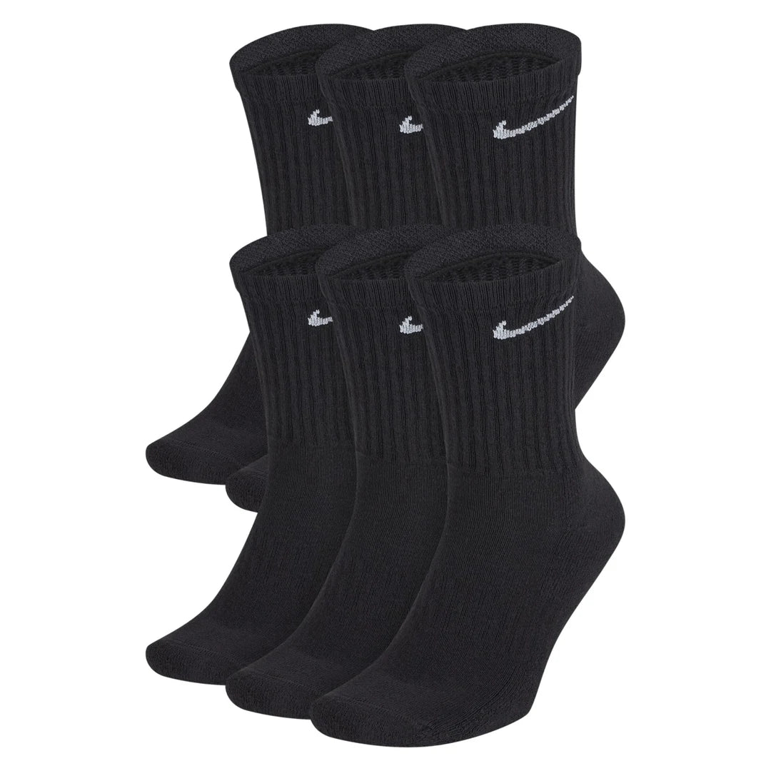 Nike Everyday Cushioned Training Crew Socks (6 Pairs) - Black