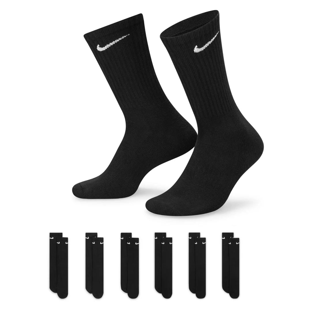Nike Everyday Cushioned Training Crew Socks (6 Pairs) - Black
