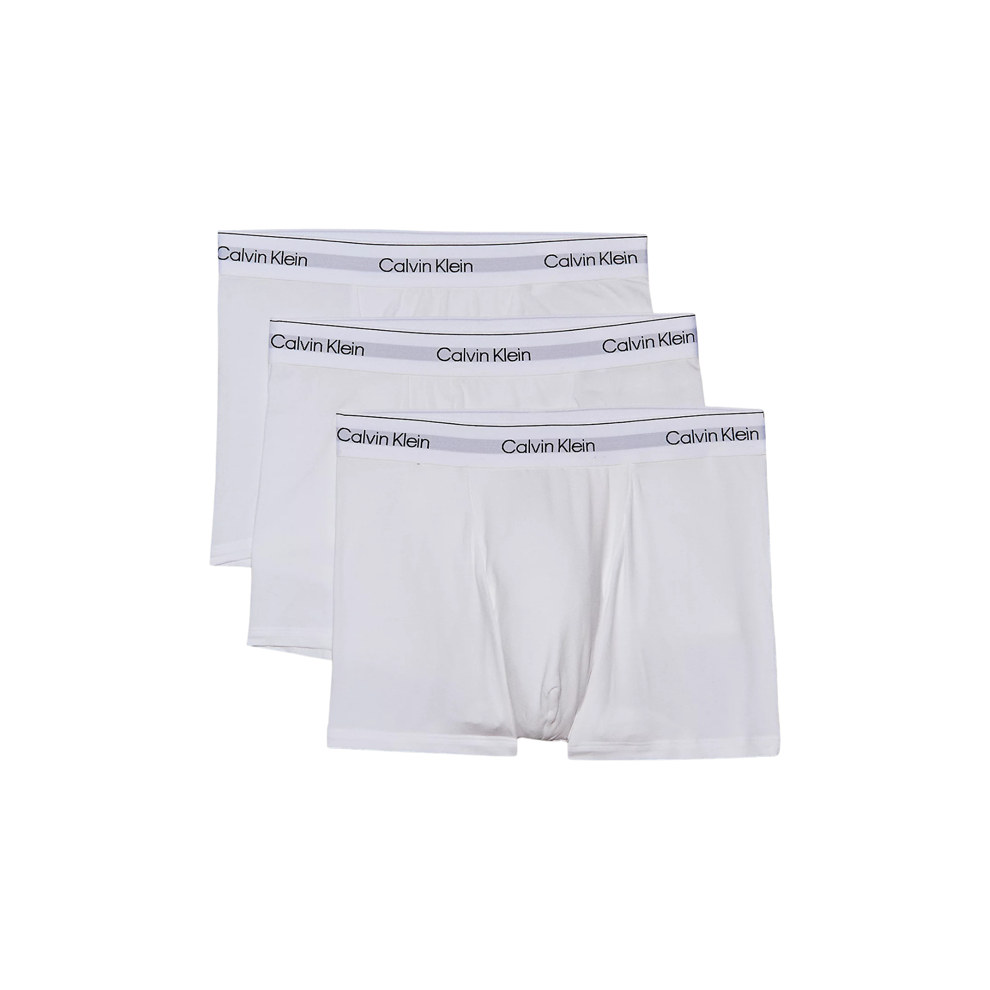 Calvin Klein 3 Pack Relaxed Dart Trunks Icon Cotton Stretch - White